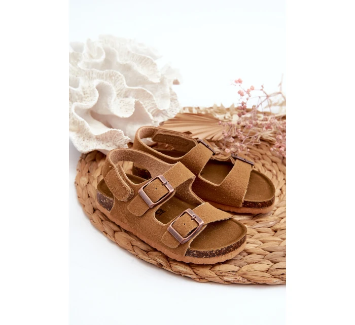 Sandałki Dziecięce Na Korkowej Platformie Zapinane Na Rzep Camel Rorria
