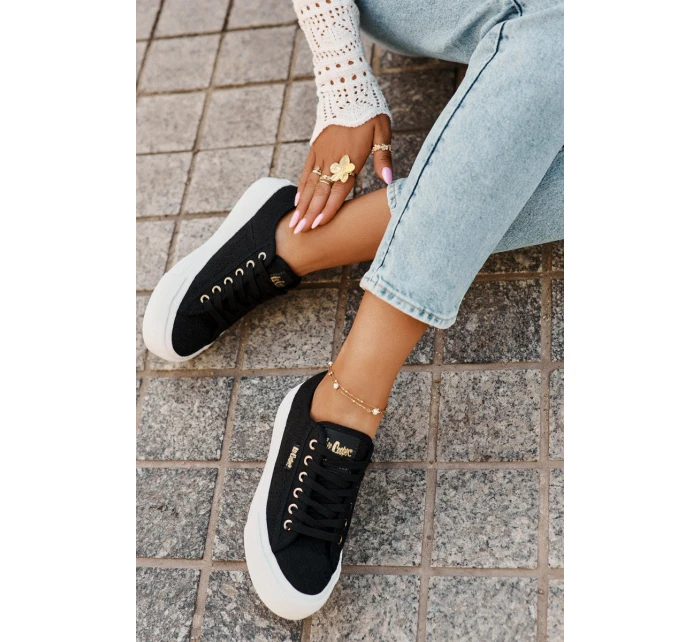 Trampki Damskie Z Koronką Lee Cooper LCW-25-31-3439L Czarne