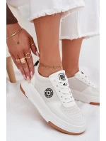 Sneakersy Damskie Na Platformie Big Star RR274572 HI-POLY SYSTEM Białe Sneakersy Damskie Na Platformie Big Star RR274572 HI-POLY SYSTEM Białe