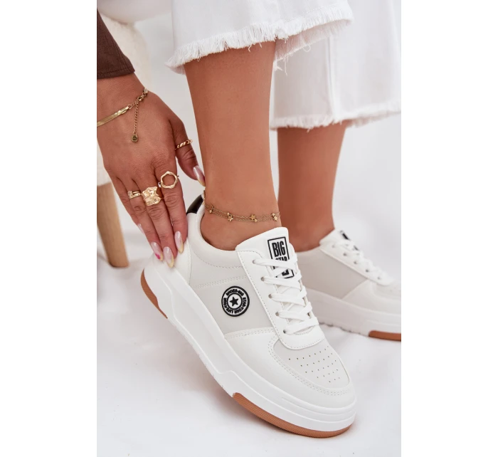 Sneakersy Damskie Na Platformie Big Star RR274572 HI-POLY SYSTEM Białe Sneakersy Damskie Na Platformie Big Star RR274572 HI-POLY SYSTEM Białe