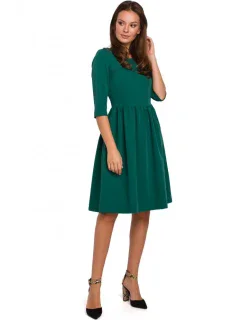 Přiléhavé šaty s pasem zelené model 18002447 - Makover