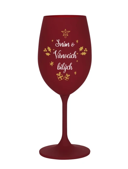 SNÍM O VÁNOCÍCH BÍLÝCH - bordó sklenice na víno 350 ml SNÍM O VÁNOCÍCH BÍLÝCH - bordó sklenice na víno 350 ml