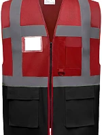 Yoko HVW 801 Hi-Vis multifunkčná vesta 79.W801 červená/čierna