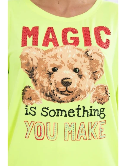 Blúzka s potlačou Magic yellow neon