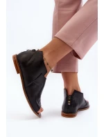 Damskie Skórzane Sandały Laura Messi 2443 Czarne