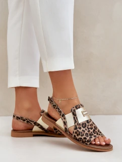 Dámské Kožené Sandály S Vzorem Hnědé model 21684131 - Zazoo