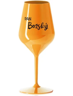 PAN BOŽSKÝ - oranžová nerozbitná sklenice na víno 470 ml