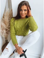 Dámsky sveter SELAVI green FashionStreet MY1943 Dámsky sveter SELAVI green FashionStreet MY1943
