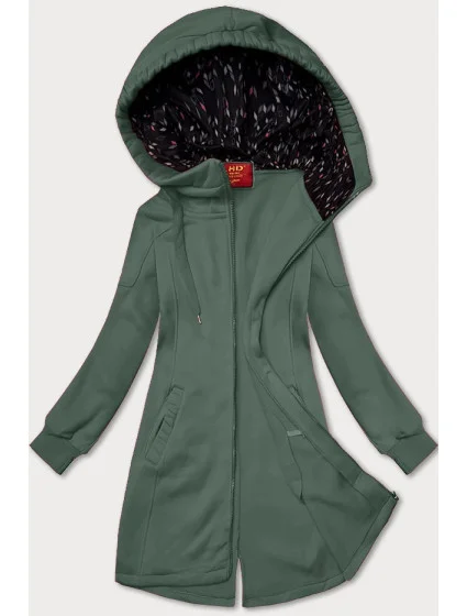 dlouhá dámská rozepínací mikina s kapucí model 20829945 - LHD