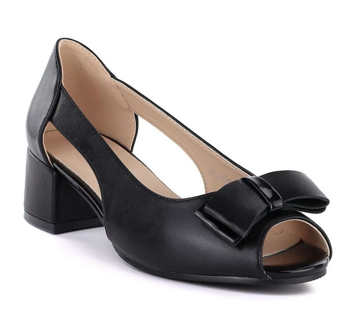 lodičky s otevřenou špičkou a mašlí černé Potocki model 22099435