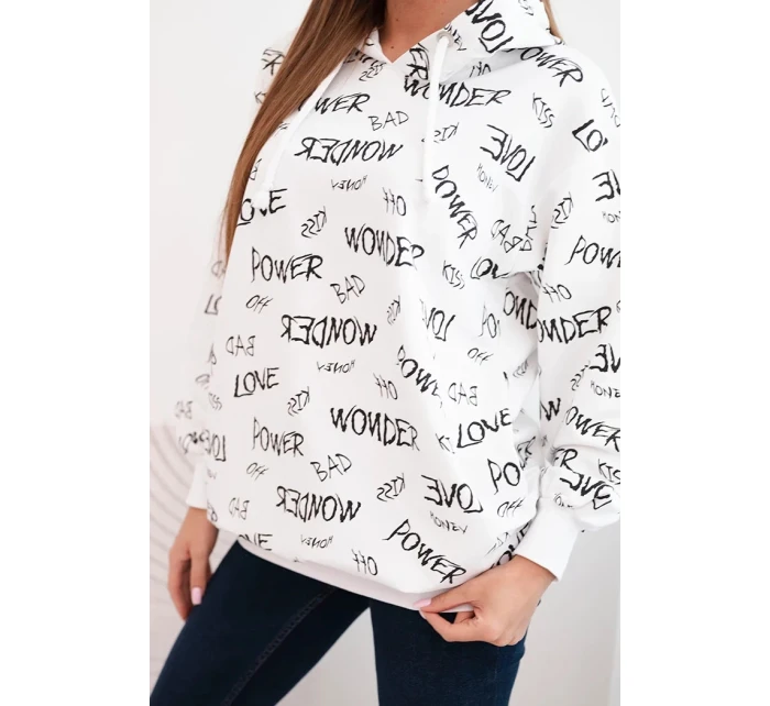 Mikina s nápisy bílá Mikina s nápisy bílá