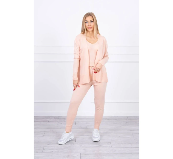 Súprava svetrov 3-dielna púdrovo ružová