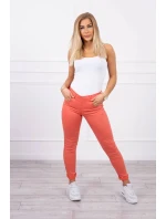 Tmavé marhuľové džínsové nohavice