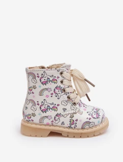 Dětské Boty S Zipem Bežové model 21634754 - Boto