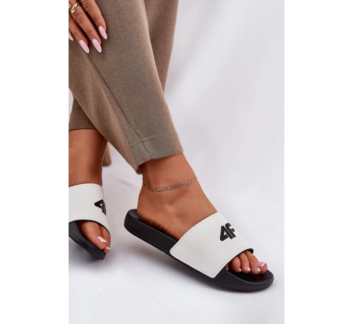 Klapki Damskie 4F 4FRMM00FSLIF010-10S Białe Klapki Damskie 4F 4FRMM00FSLIF010-10S Białe