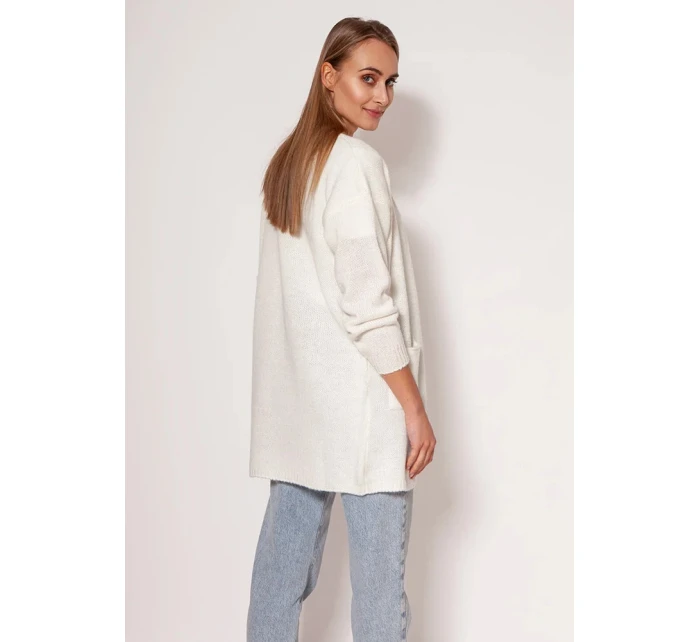 Sveter na gombíky PA013 krémový - MKM Sveter na gombíky PA013 krémový - MKM