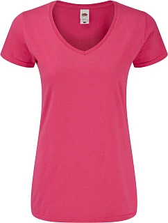 Fruit of the Loom Lady-Fit Iconic 150 T-shirt s výstrihom do V 16.1444 fuchsiová