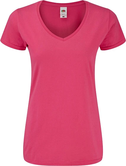 Fruit of the Loom Lady-Fit Iconic 150 T-shirt s výstrihom do V 16.1444 fuchsiová