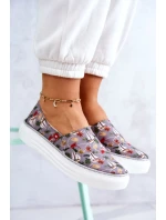 Damskie Tenisówki Slip On Memory Foam Big Star JJ276015 Szare