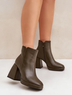 Boty Na Vysokém Podpatku Eko Kůže Tmavě Zelené model 21681576 - Boto