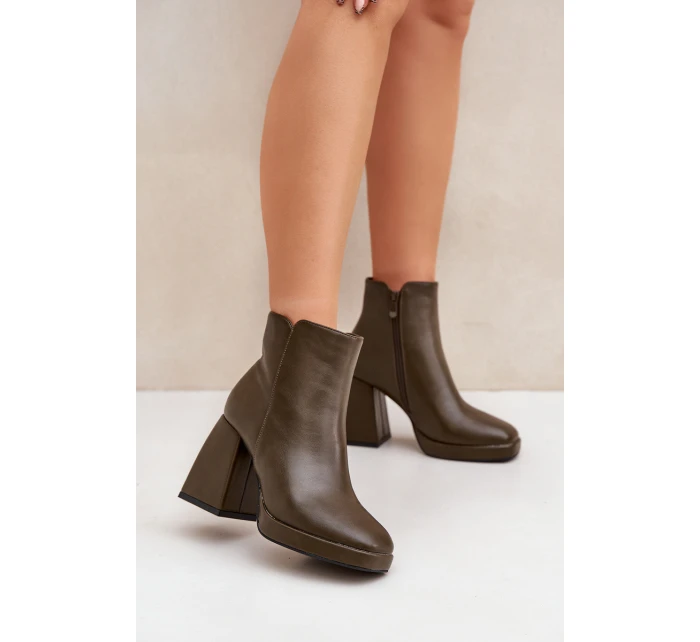 Boty Na Vysokém Podpatku Eko Kůže Tmavě Zelené model 21681576 - Boto