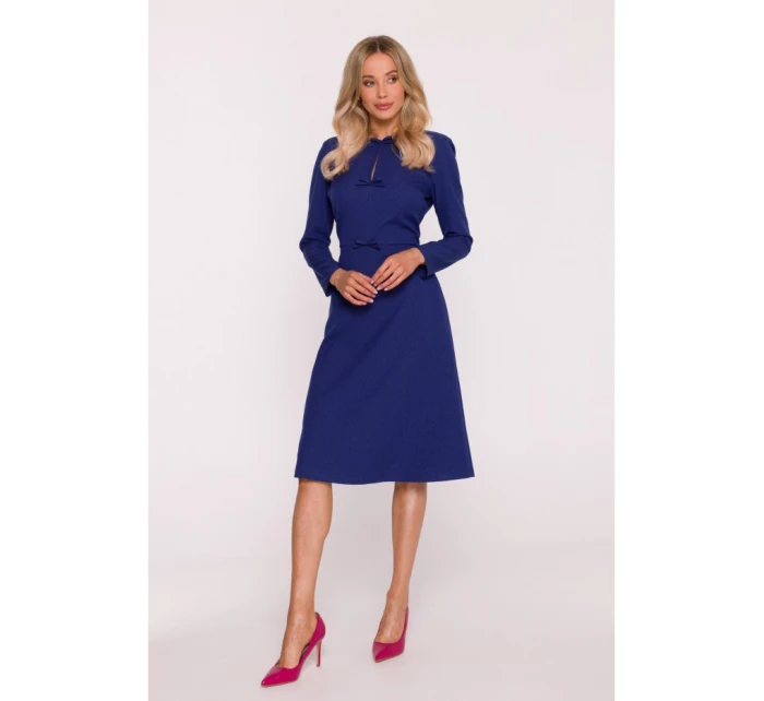 S413 Šaty s mašľou - modré S413 Šaty s mašľou - modré