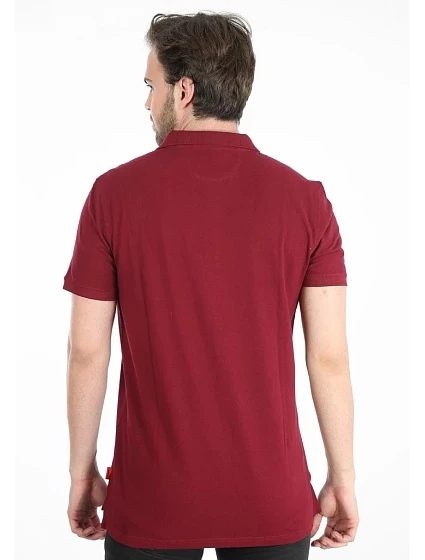 Pánské polo tričko model 18398624 vínová - John Frank Pánské polo tričko model 18398624 vínová - John Frank