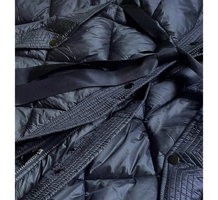 DŁUGA KURTKA PUCHOWA DAMSKA GRANATOWA model 21244364 - Ann Gissy