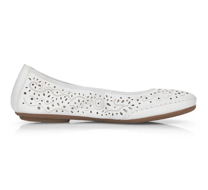 Kožená pohodlná polobotka W model 22033618 bílá - Rieker