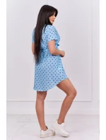 Modré bodkované šaty