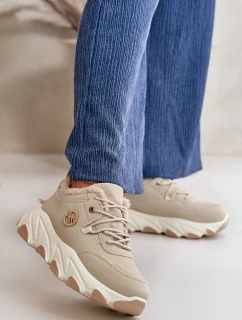 Zateplené Dámské Sportovní Boty Na Na Platformě Béžové model 21668469 - Boto