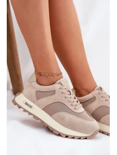 Dámske semišové tenisky na platforme Big Star HI-POLY SYSTEM - béžové