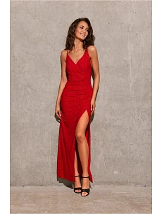 Dlhé šaty SUK0427 červené - Roco Fashion