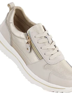 Dámské kožené boty pro béžové a zlaté eVento model 22081778