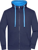 Daiber JN 963 Pánska mikina s kapucňou „Lifestyle“ 02.0963 tmavomodrá/kobaltová
