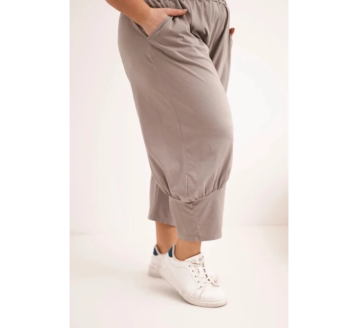 Dámske plus veľkosť nohavice s nízkym sedom a elastickým pásom Fango