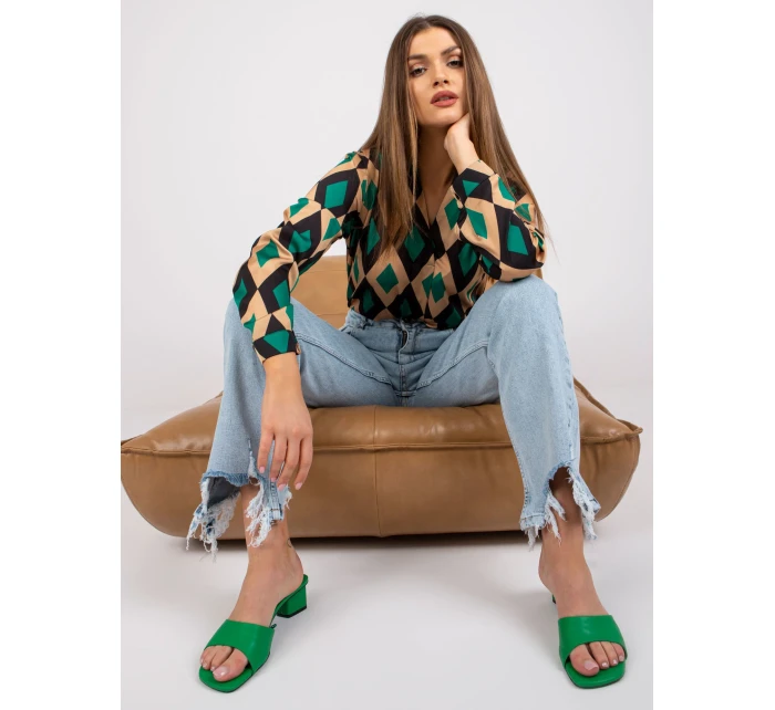 Blúzka DHJ BZ 15256.53P čierna a zelená Blúzka DHJ BZ 15256.53P čierna a zelená