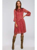 S237 Šifónové šaty so zaväzovaním za krkom - model 2