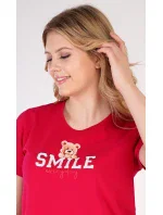 Dámská noční košile s krátkým rukávem Méďa Smile Dámská noční košile s krátkým rukávem Méďa Smile