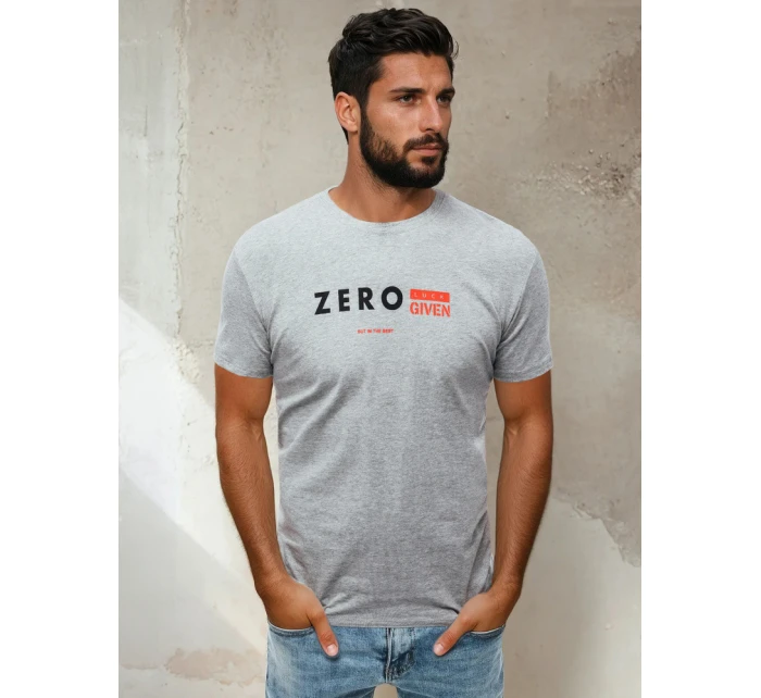 Pánské tričko s potiskem světle šedé Dstreet model 21964129 - FashionStreet