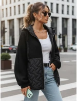 Dámska prechodná bunda oversize s kapucňou čierna FashionStreet TY5594
