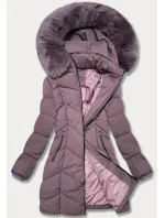 Fialová dámská zimní plus size bunda s do stehen model 21248385 - S'WEST