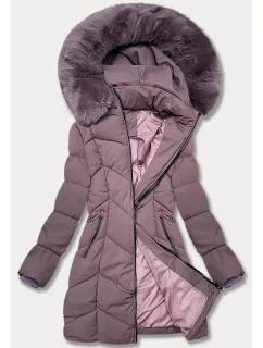 Fialová dámská zimní plus size bunda s do stehen model 21248385 - S'WEST