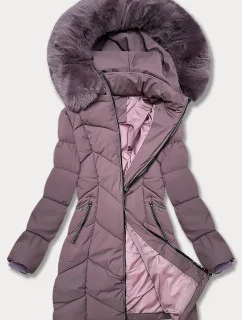 Fialová dámská zimní plus size bunda s do stehen model 21248385 - S'WEST