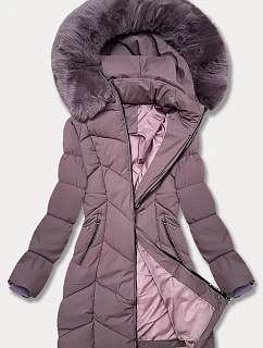Fialová dámská zimní plus size bunda s do stehen model 21248385 - S'WEST