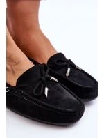 Damskie Zamszowe Mokasyny Czarne Si Passione
