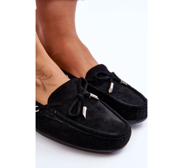 Damskie Zamszowe Mokasyny Czarne Si Passione