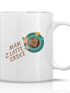 MÁM SRDCE Z LATTE – klasický biely keramický hrnček 300 ml