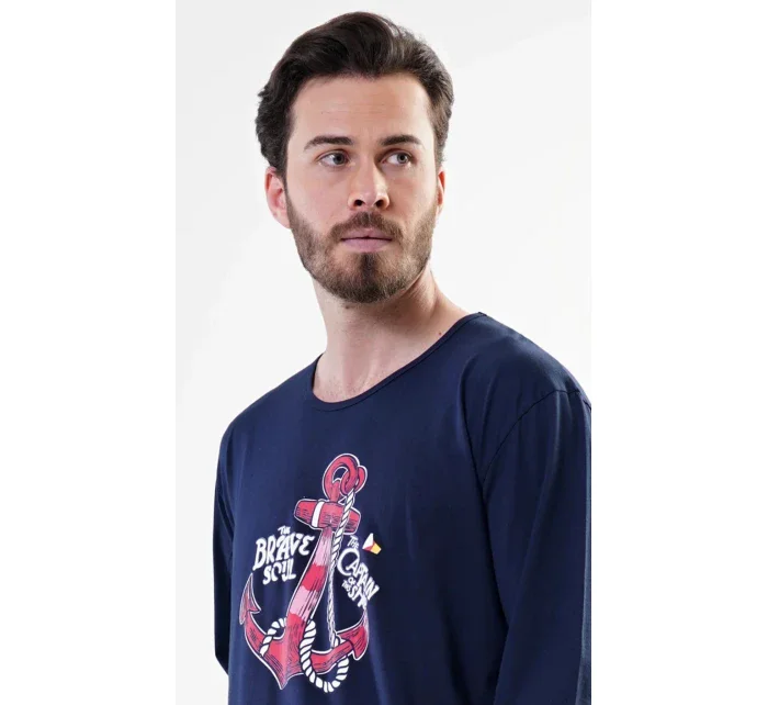 Pánská noční košile s dlouhým rukávem model 17843935 - Vienetta MAN Pánská noční košile s dlouhým rukávem model 17843935 - Vienetta MAN