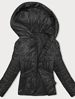 Dámska prešívaná krátka bunda čierna (B8185-1)